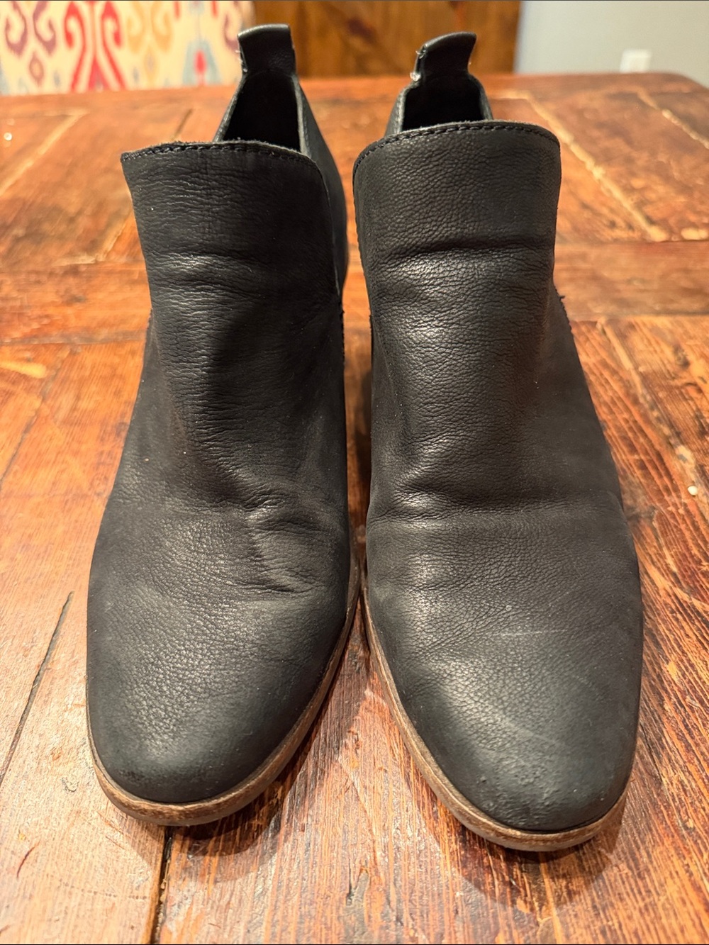 Lucky Brand Black Leather Ankle Booties-Size 8 1/2M/39